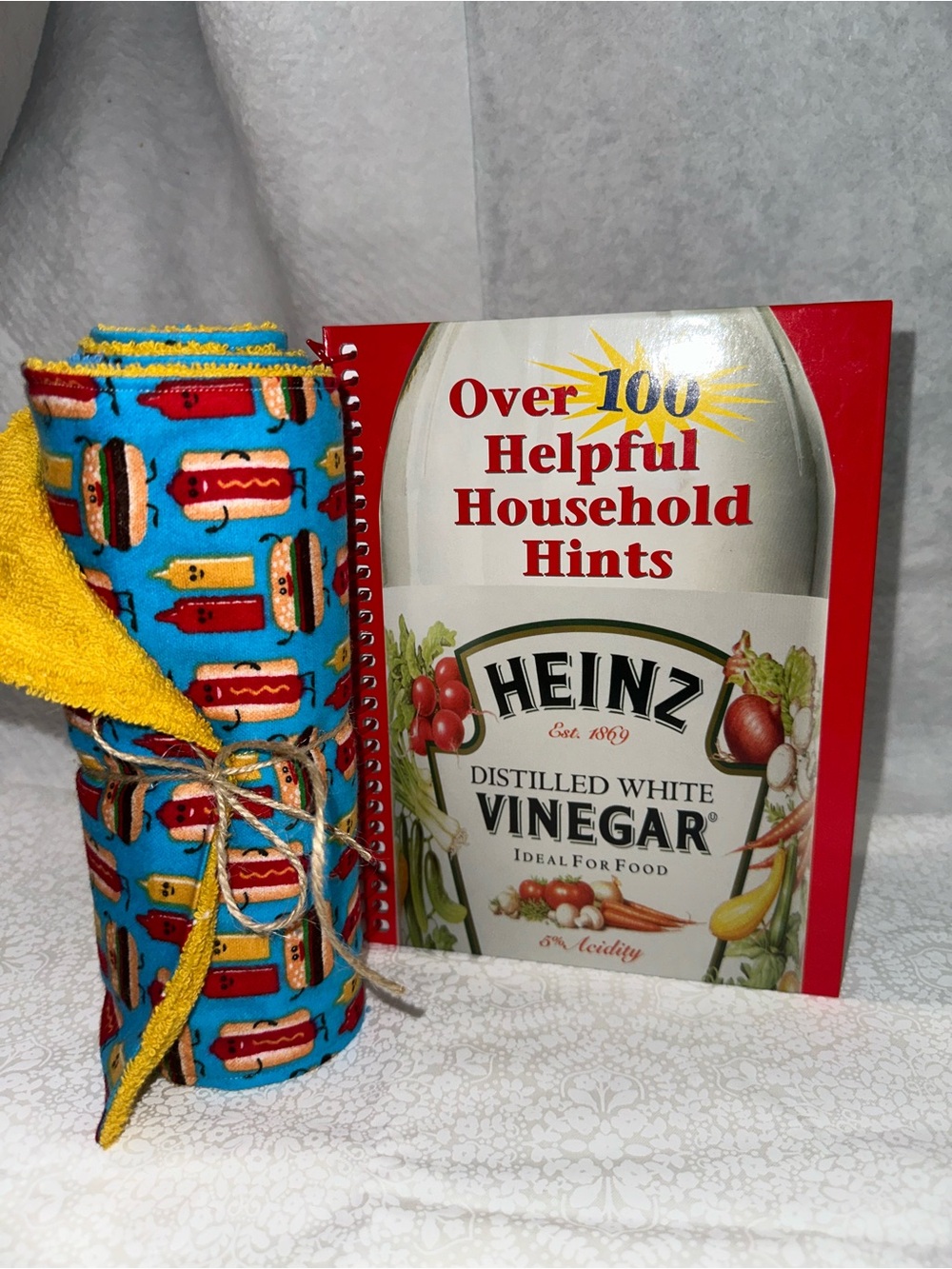 NEW! Reusable NoPaper Hand Towel set with Heinz Vinegar Household Hints Book